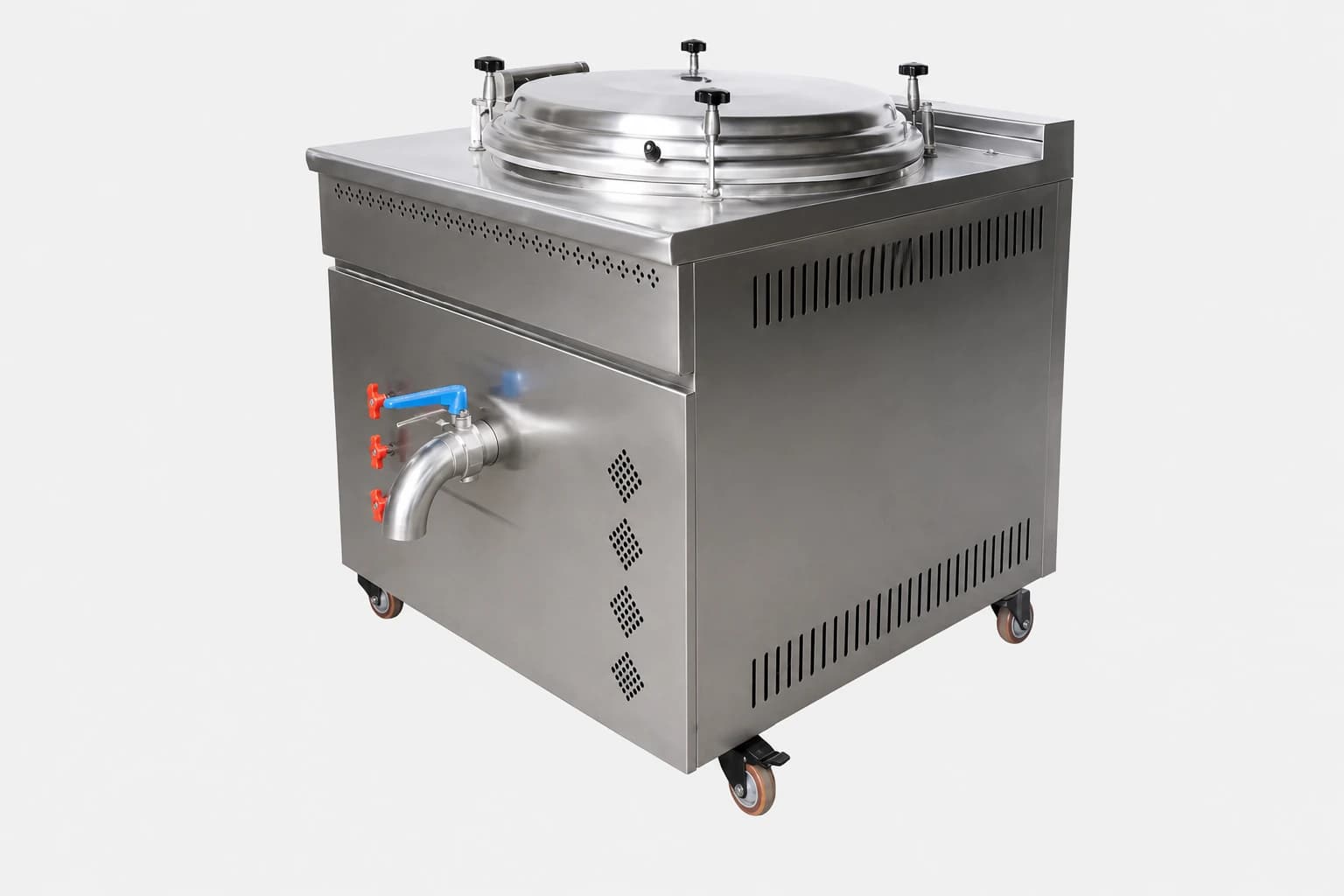 Industrial cubic rice cooker with 300-liter and 220-serving capacity